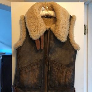 Classic Ralph Lauren Shearling Vest, Medium
